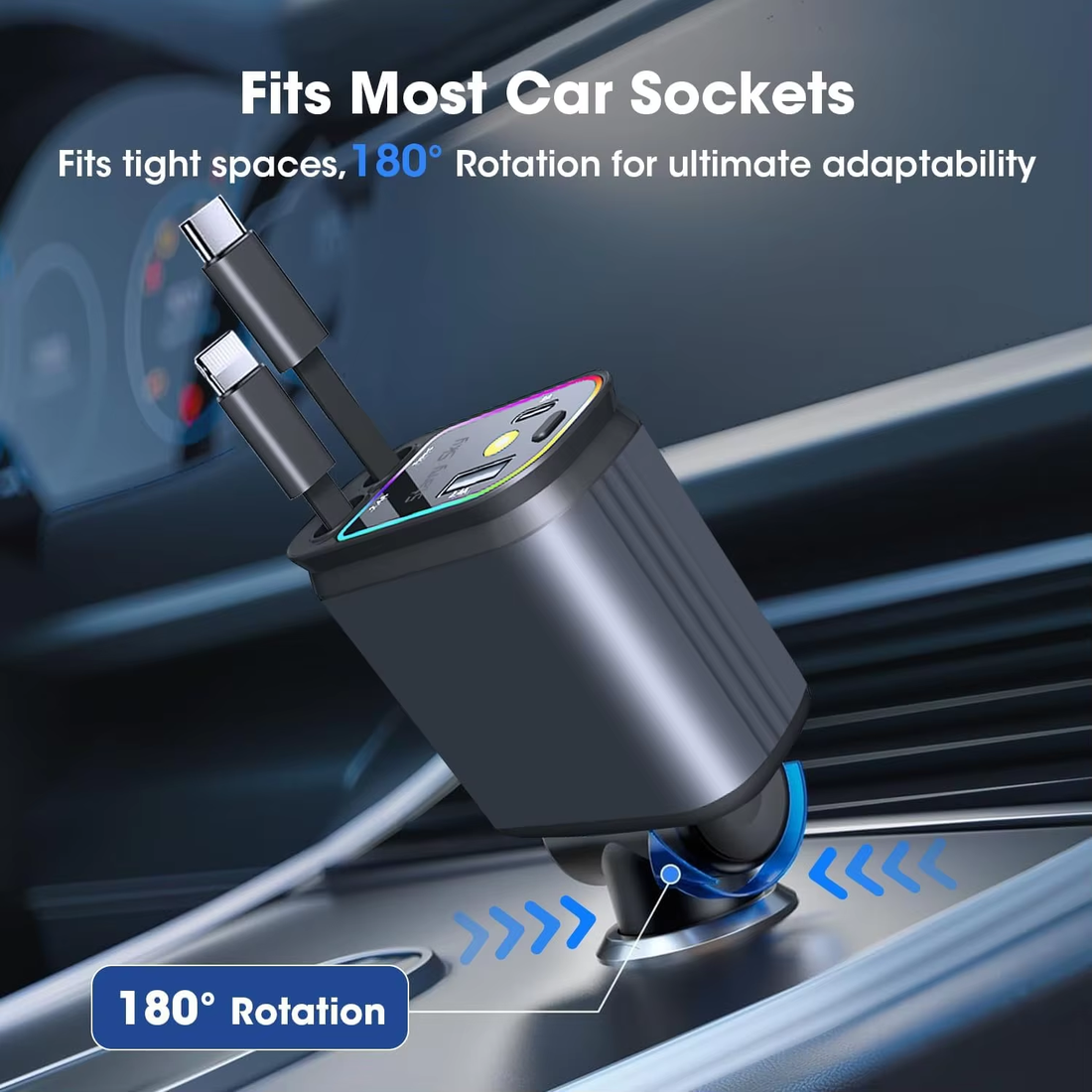 New Car Retractable Fast Car Charger