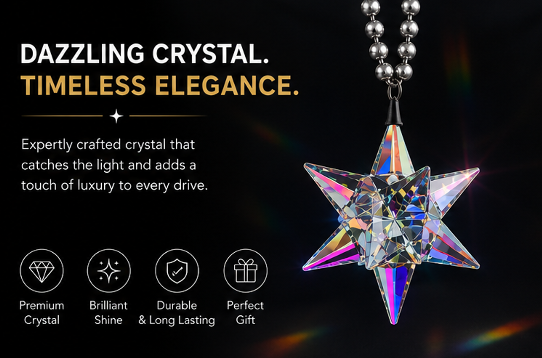 Crystal Star Car Hanging Ornament ✨