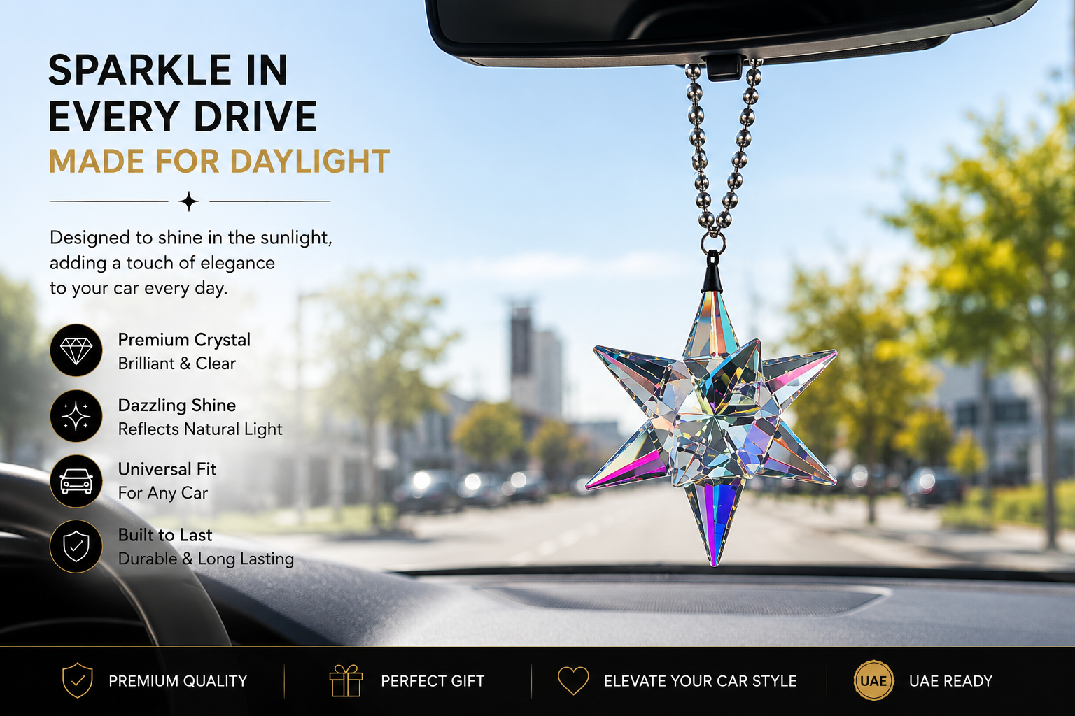 Crystal Star Car Hanging Ornament ✨
