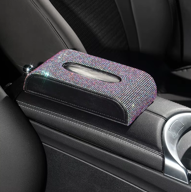 ✨ Crystal Rhinestone Car Tissue Box