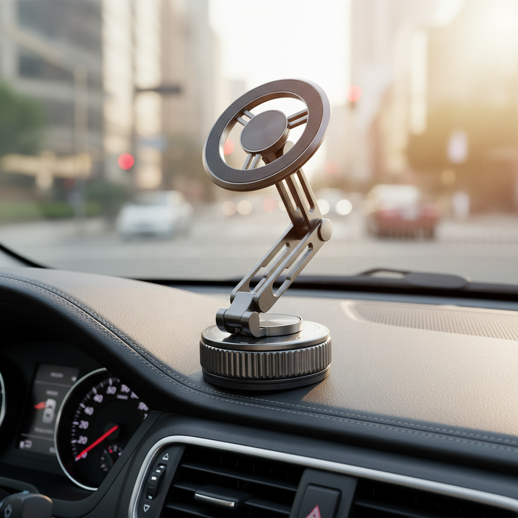 🚗 Premium Car Essentials Combo – 360° Orange Magnetic Phone Holder + Retractable Car Charger