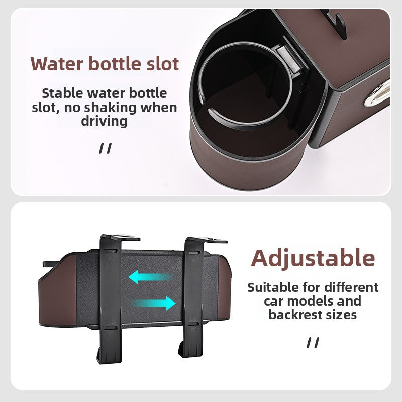 Car Rear Seat Storage Organizer with Tissue Box , Tidy Hook , Phone &amp; Cup Holder