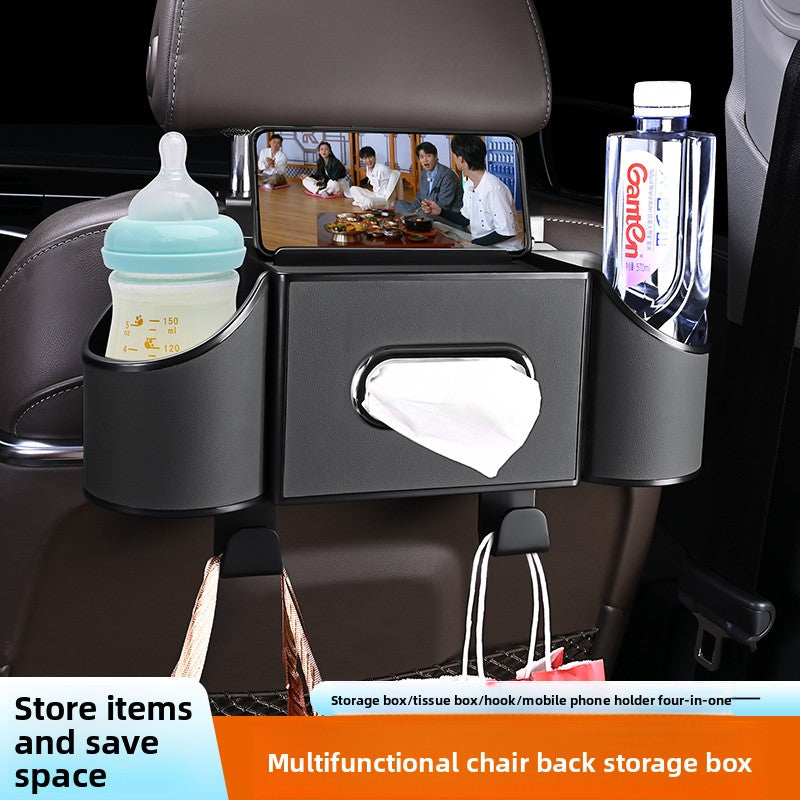 Car Rear Seat Storage Organizer with Tissue Box , Tidy Hook , Phone &amp; Cup Holder