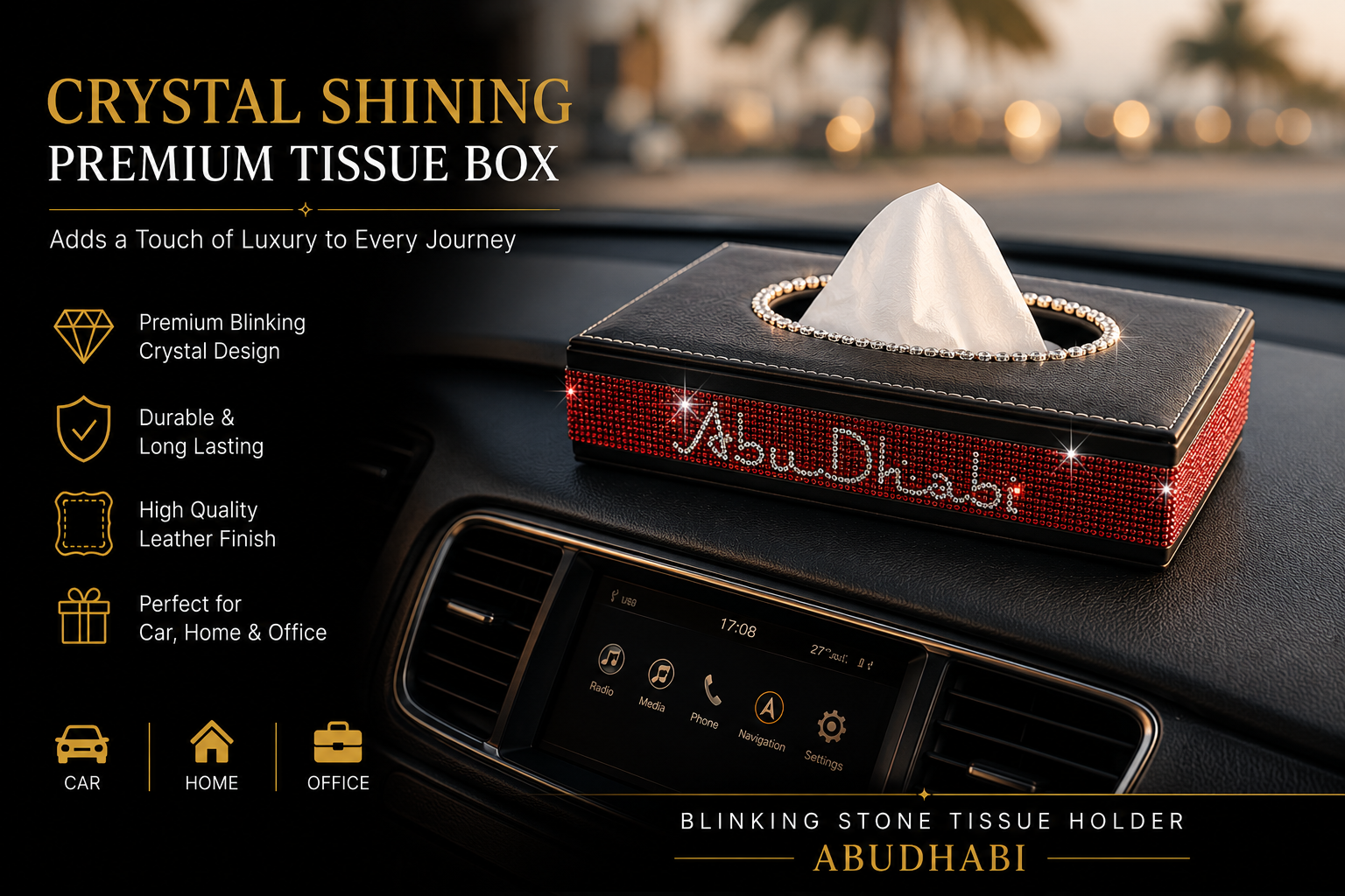 Crystal Shining Premium Tissue Box - AbuDhabi ✨