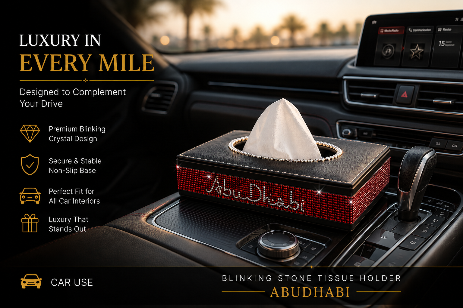 Crystal Shining Premium Tissue Box - AbuDhabi ✨