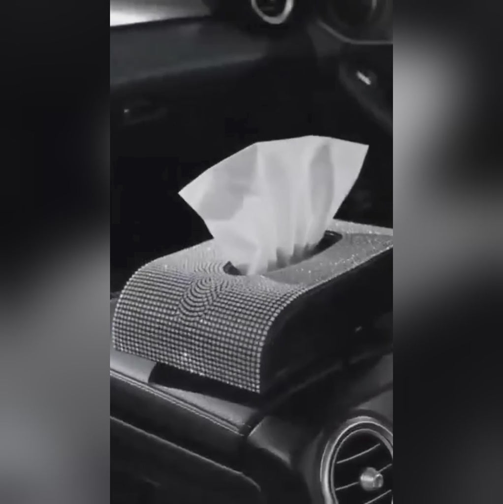 ✨ Crystal Rhinestone Car Tissue Box