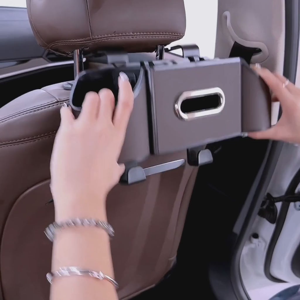 Car Rear Seat Storage Organizer with Tissue Box , Tidy Hook , Phone &amp; Cup Holder