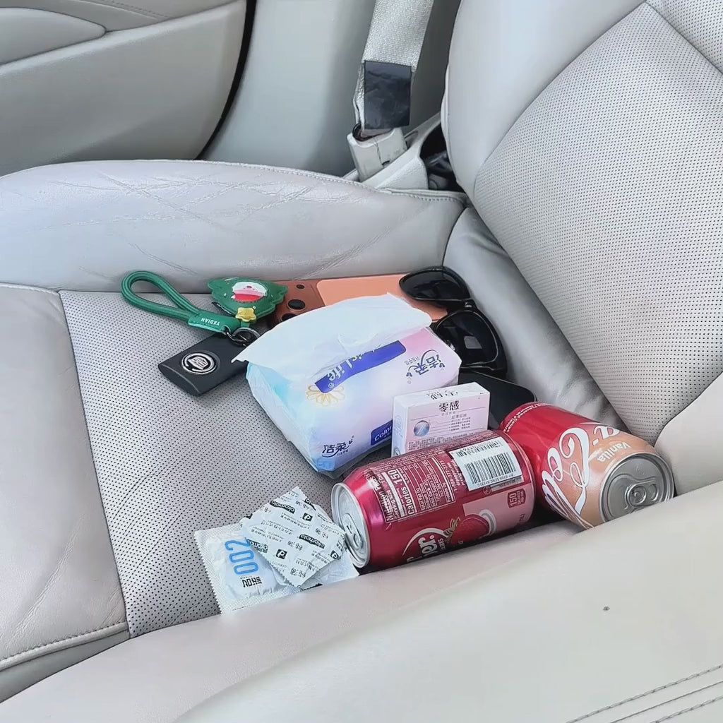 Car armrest organizer with cup holder and tissue holder