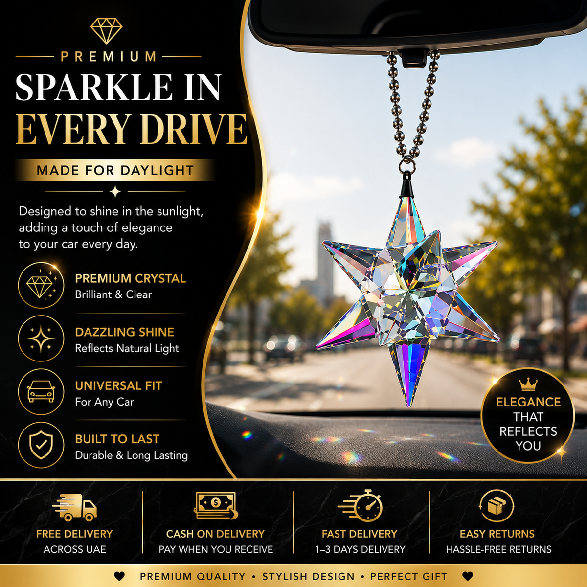 Crystal Star Car Hanging Ornament ✨