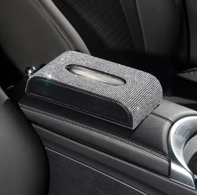 ✨ Crystal Rhinestone Car Tissue Box