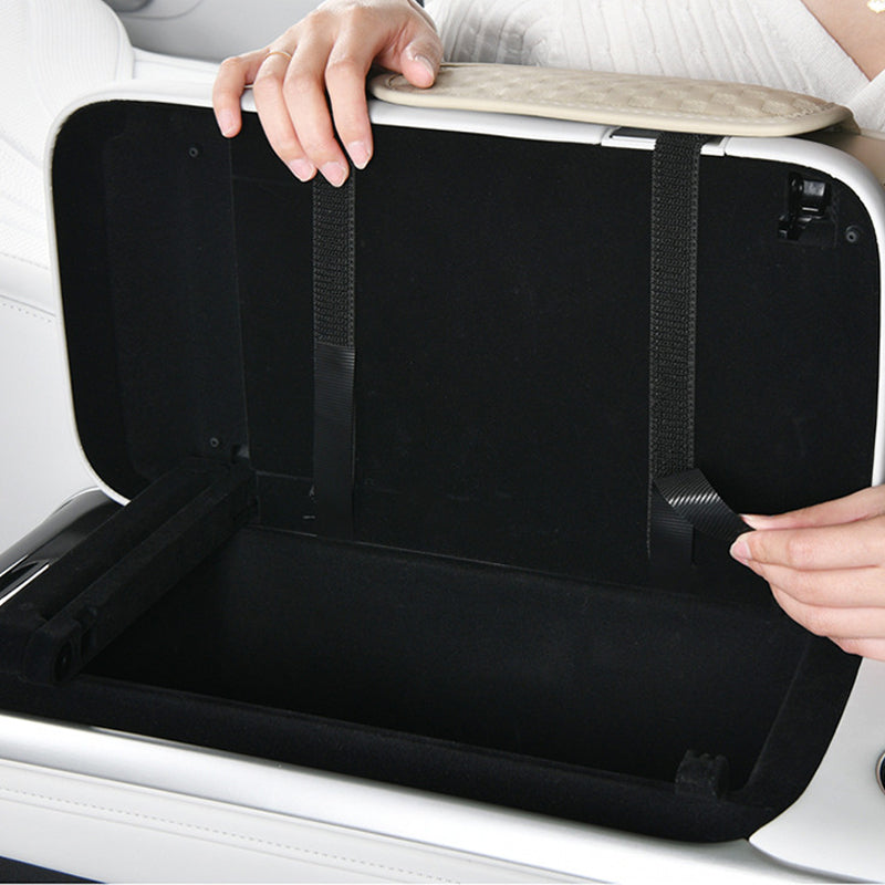Car armrest organizer with cup holde