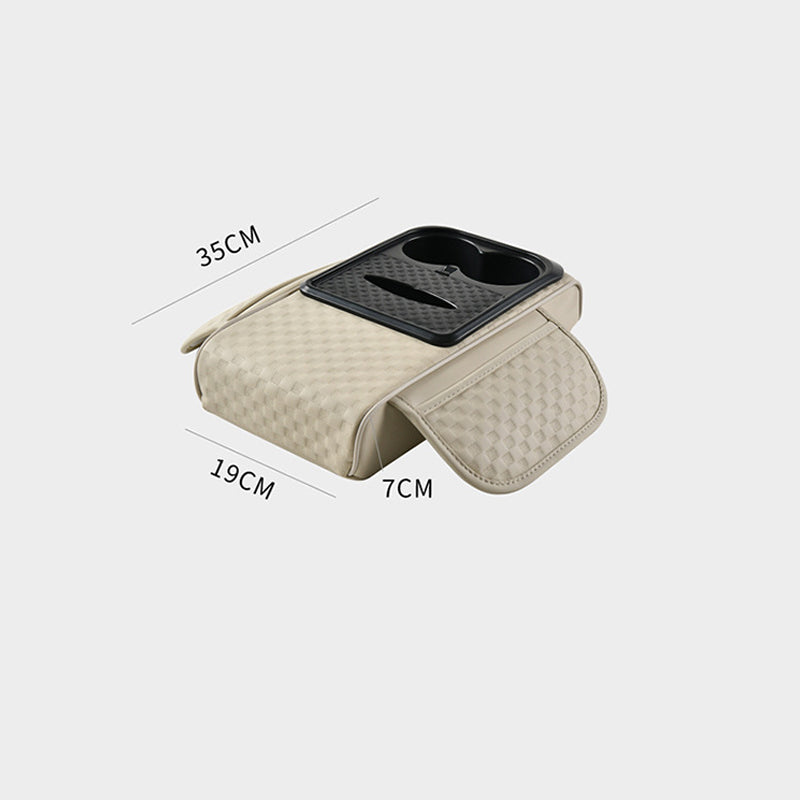Car armrest organizer with cup holde