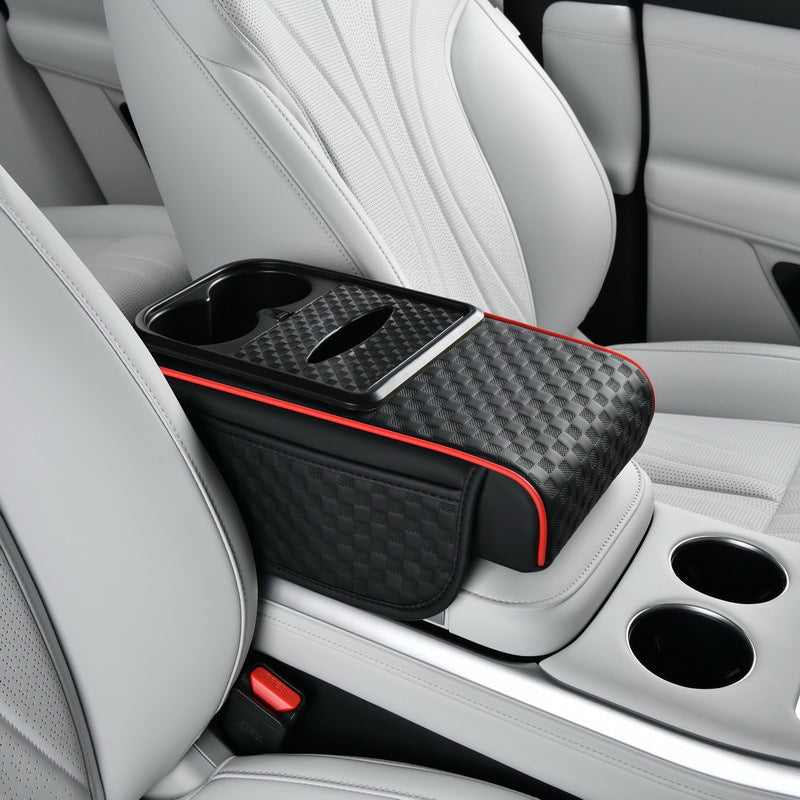 Car armrest organizer with cup holde